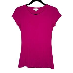 Kenar Pink Short Sleeve Top Size S Cotton Blend Scoop Neck Basic Casual Summer